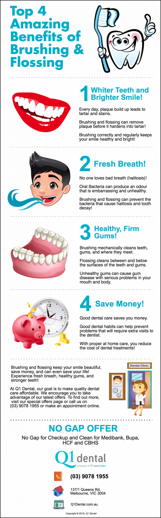 Melbourne Dentist Tips: Top 4 Amazing Benefits of Brushing and Flossing